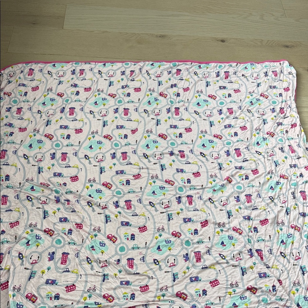 Little Sleepies Pink Road Trip Large Cloud Blanket